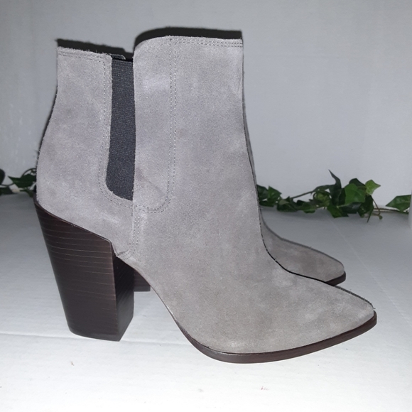 All Saints Senta Chelsea Suede Mink Gray Bootie - Picture 5 of 16